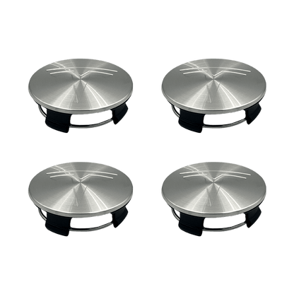 4 stk. Tesla Centerkapsler i Brushed Metal Finish 57mm