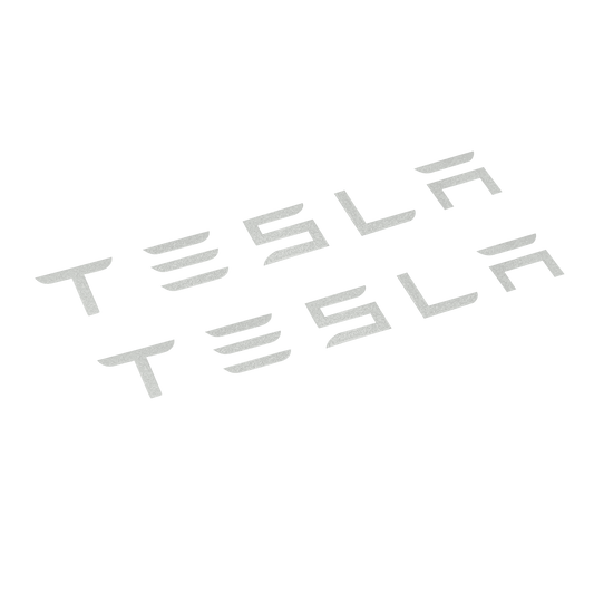 2 stk. Tesla Bremsekaliber Klistermærker Hvid
