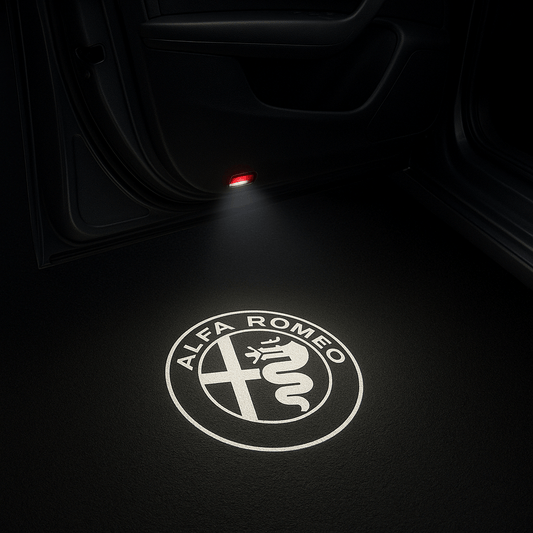 2 Stk. Alfa Romeo Logo Indstigningslys Sort/Hvid