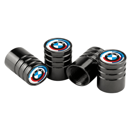 4 stk. BMW M50 Jubilæums Logo Ventilhætter Sort Aluminium