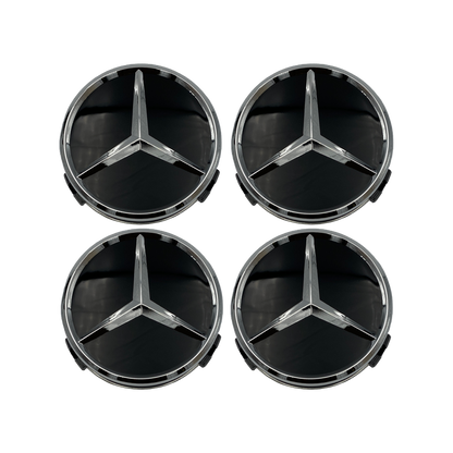 4 Stk. Sorte Mercedes Centerkapsler