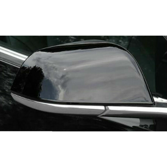 2 stk. Tesla Sidespejl Covers Blank Sort - Tesla Model 3