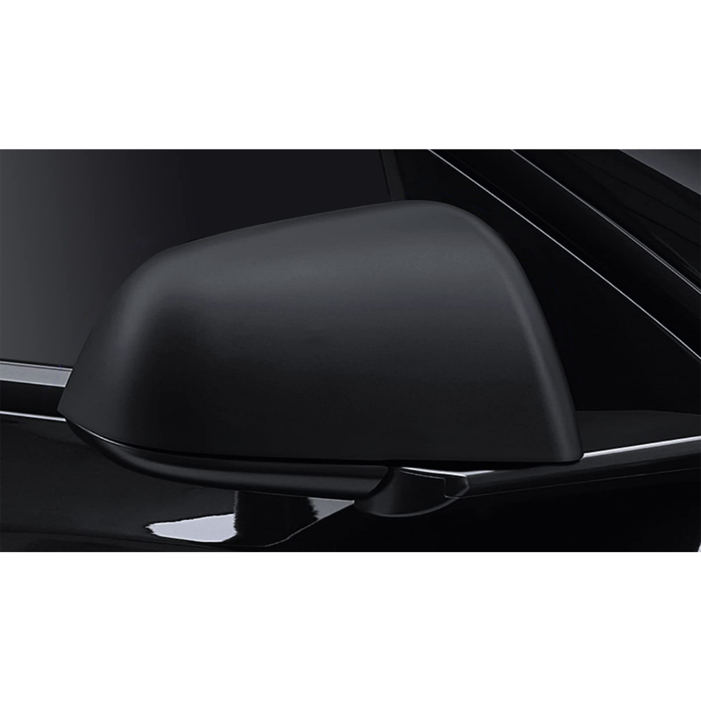 2 stk. Tesla Sidespejl Covers Mat Sort - Tesla Model 3