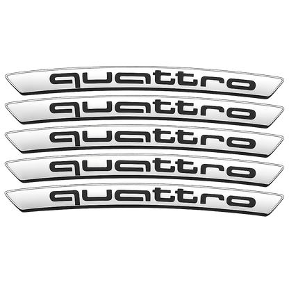 4 stk. Chrome quattro Fælg Klistermærker i Aluminium