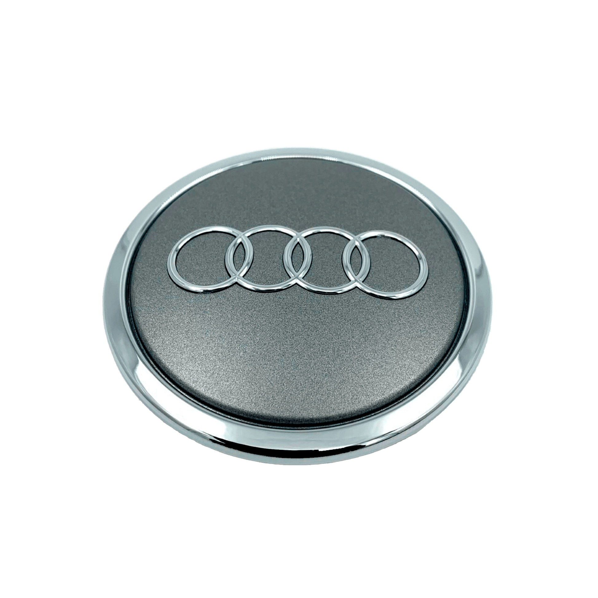 4 Stk. Chrome Audi Centerkapsler med Chrome Kant - Driverse - Centerkapsler - Driverse - Driverse - AD-OG-CK-CH-61 - 61mm - Chrome - -