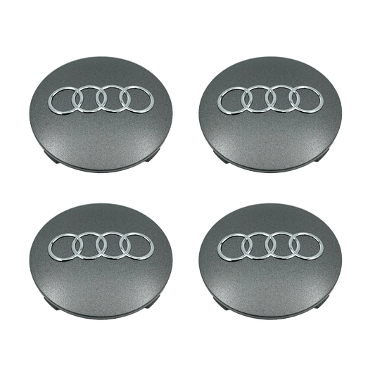 4 Stk. Chrome Audi Centerkapsler Sæt - Driverse - Centerkapsler - Driverse - Driverse - AD-OG-CK-CH-60 - 60mm - Chrome - -