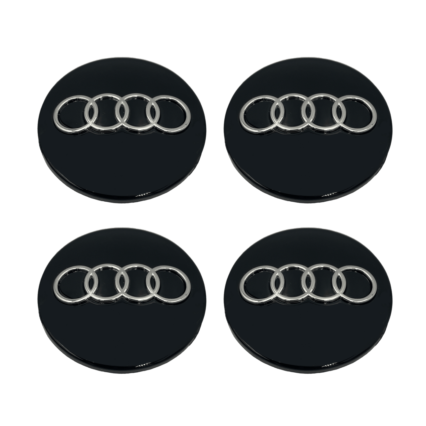 4 Stk. Sorte Audi Centerkapsel Sæt - Driverse - Centerkapsler - Driverse - Driverse - AD-OG-CK-SO-60 - 60mm - Sort - -