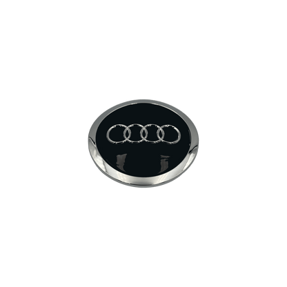 4 Stk. Sorte Audi Centerkapsler med Chrome Kant - Driverse - Centerkapsler - Driverse - Driverse - AD-OG-CK-SO-61 - 61mm - Sort - -