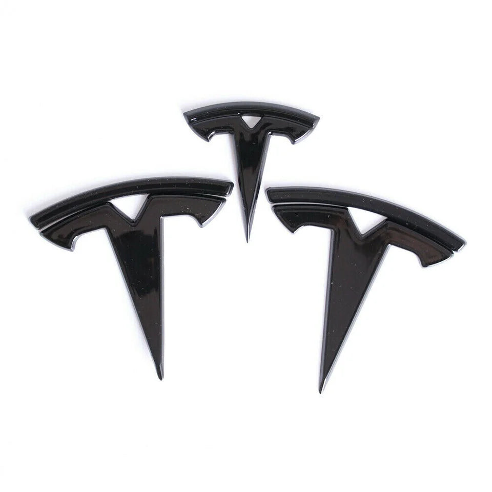 3 Stk. Sort Tesla Model X Logo Sæt