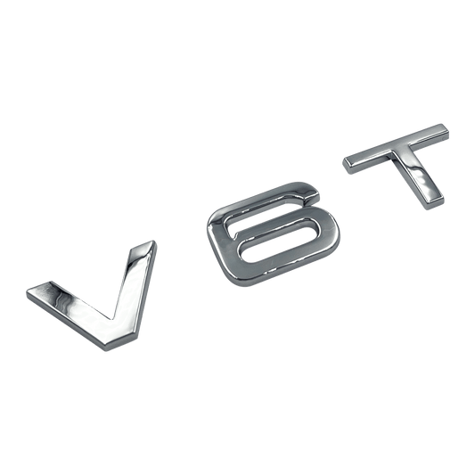 Chrome Audi V6T Emblem