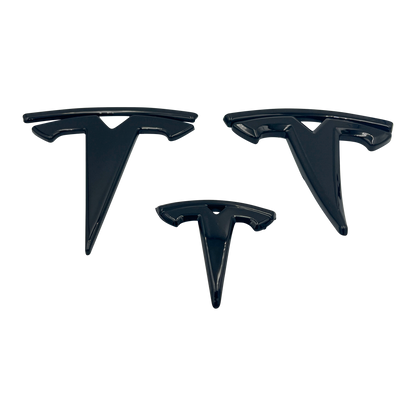 3 Stk. Sort Tesla Model 3 Logo Sæt