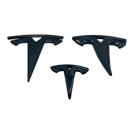 3 Stk. Sort Tesla Model X Logo Sæt