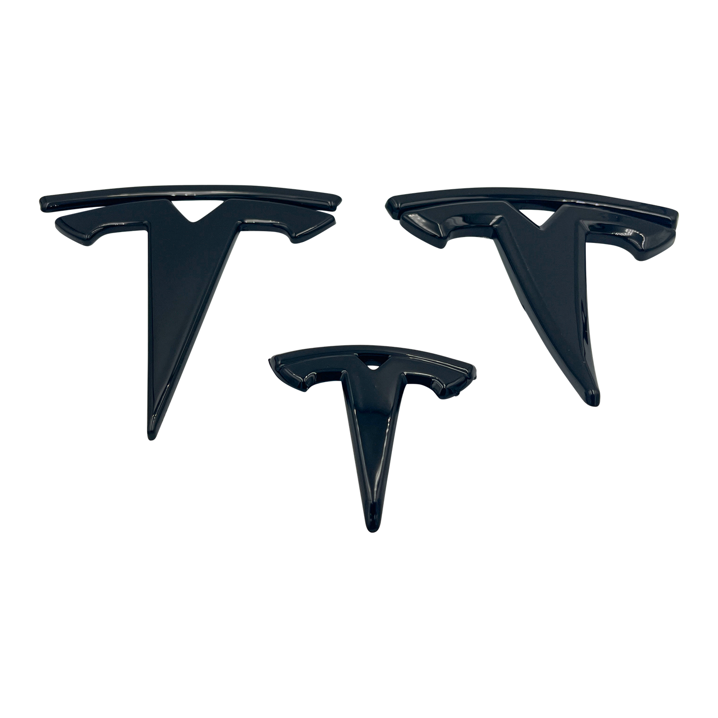 3 Stk. Sort Tesla Model Y Logo Sæt