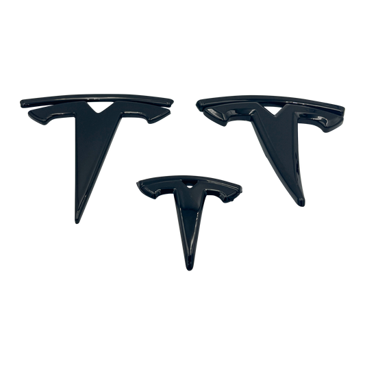 3 Stk. Sort Tesla Model S Logo Sæt