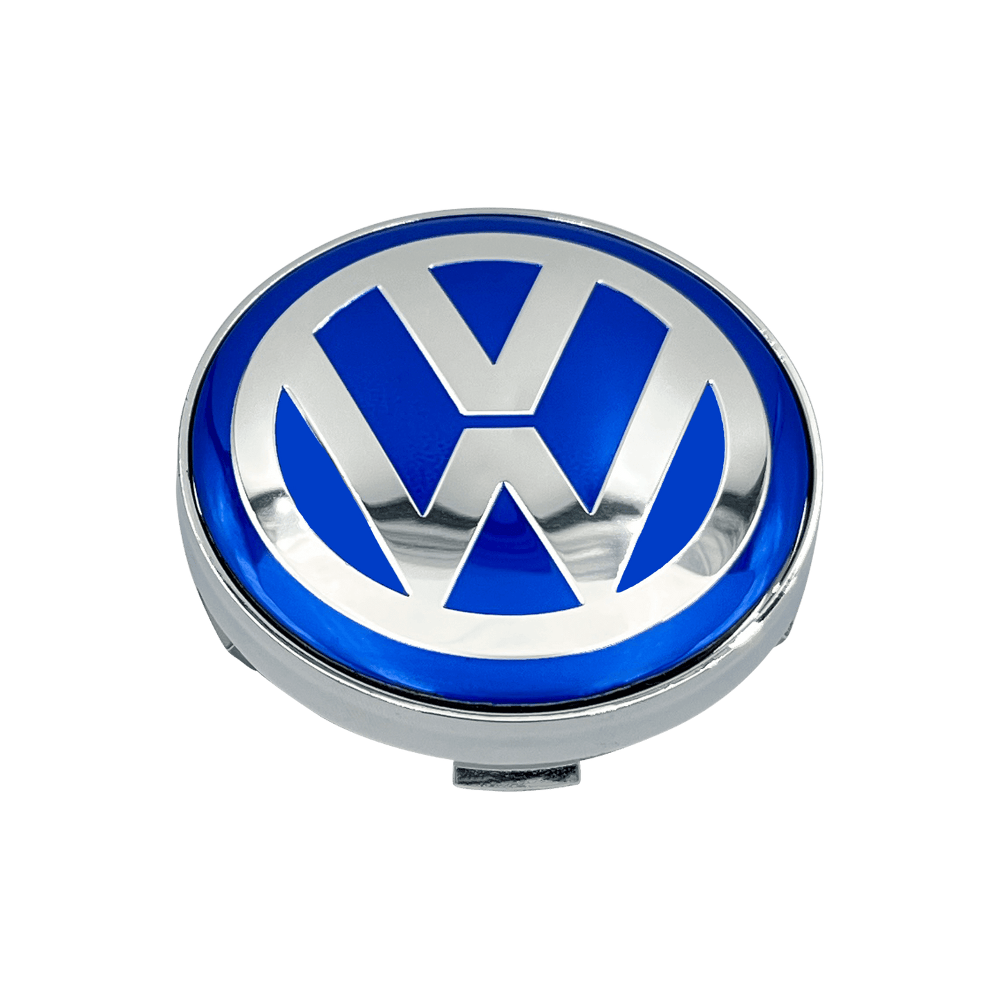 4 Stk. Blå & Chrome VW Centerkapsler