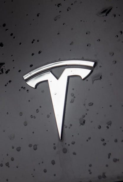 3 stykker. Chrome Tesla Model S-logosett 