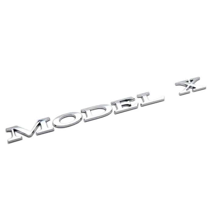 Chrome Tesla Model X Bag Emblem Badge